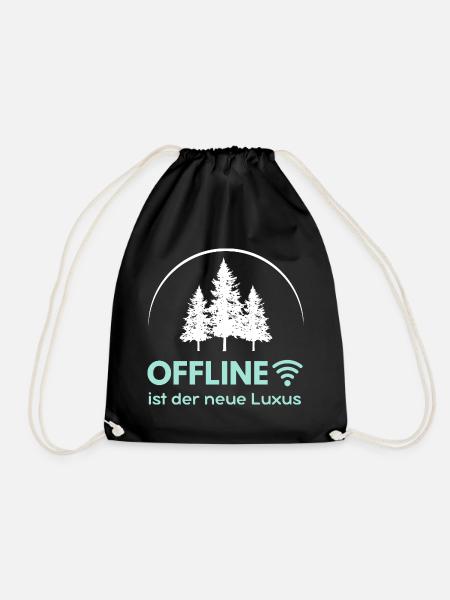 Offline ist der neue Luxus - Minimalistisches Intr - Turnbeutel - Schwarz
