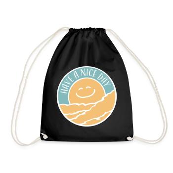 Have A Nice Day Funny Sarcastic Saying Cute - Drawstring Bag - black - Front