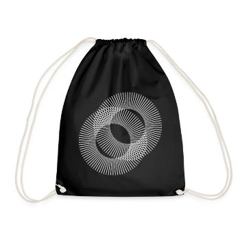 Kreislinien-Design - Turnbeutel - Schwarz - Vorne