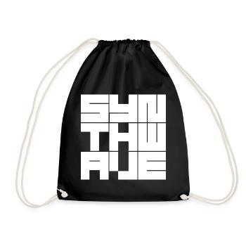 Synthwave Grid logo - Drawstring Bag - black - Front