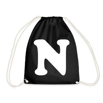Imprimé grand N Style | Lettre N | N Logo - Sac de sport léger - noir - Devant