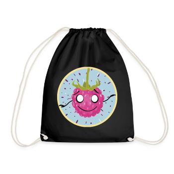 Motif câlin au visage framboise - Sac de sport léger - noir - Devant