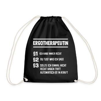 Ergotherapeutin Immer Recht - Turnbeutel - Schwarz - Vorne