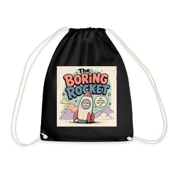 The Boring Rocket - Drawstring Bag - black - Front