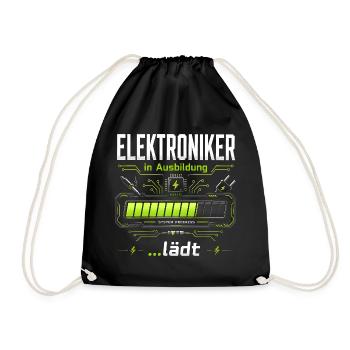 Elektroniker in Ausbildung | System lädt - Turnbeutel - Schwarz - Vorne