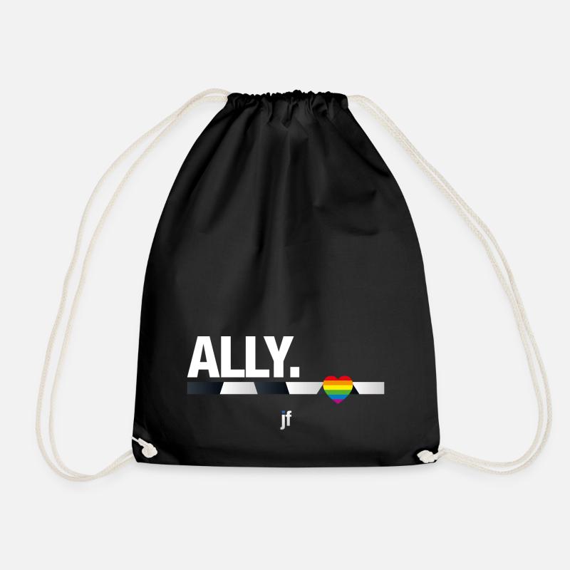PROUD Hetero/Ally - Drawstring Bag - black