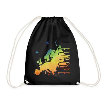 europe - Drawstring Bag - black - Front
