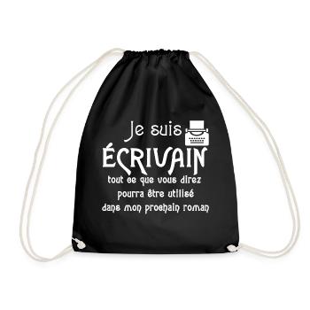Je suis écrivain - Sac de sport léger - noir - Devant