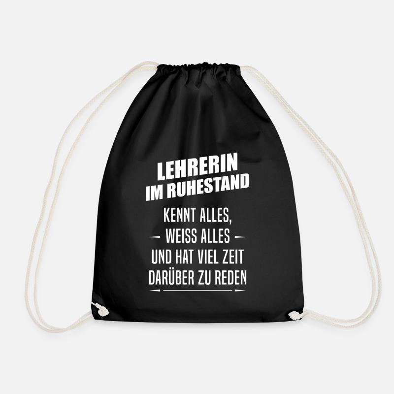 Lehrerin im Ruhestand - Turnbeutel - Schwarz