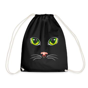 Black cat eyes - Drawstring Bag - black - Front
