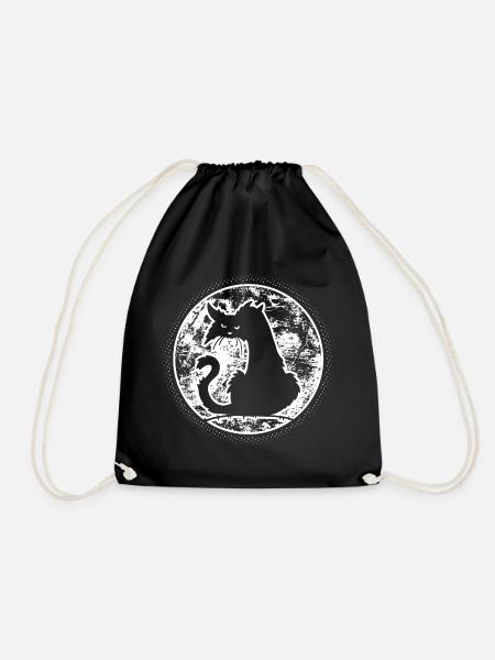 Halloween chat noir au clair de lune, horreur - Sac de sport léger - noir