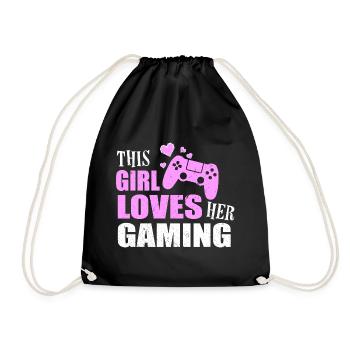 CETTE FILLE AIME SON JEU | Console de jeu vidéo - Sac de sport léger - noir - Devant