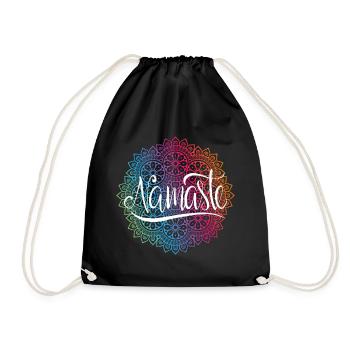 Namaste Mandala Yoga Meditation Liebe Entspannung Geschenke - Turnbeutel - Schwarz - Vorne
