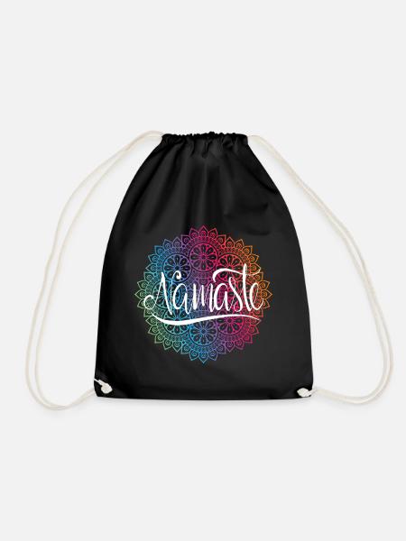 Namaste Mandala Yoga Meditation Love Relax Gifts - Drawstring Bag - black