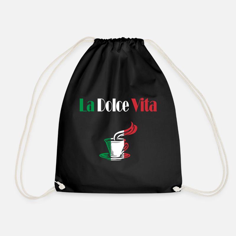 La Dolce Vita kaffee - Turnbeutel - Schwarz