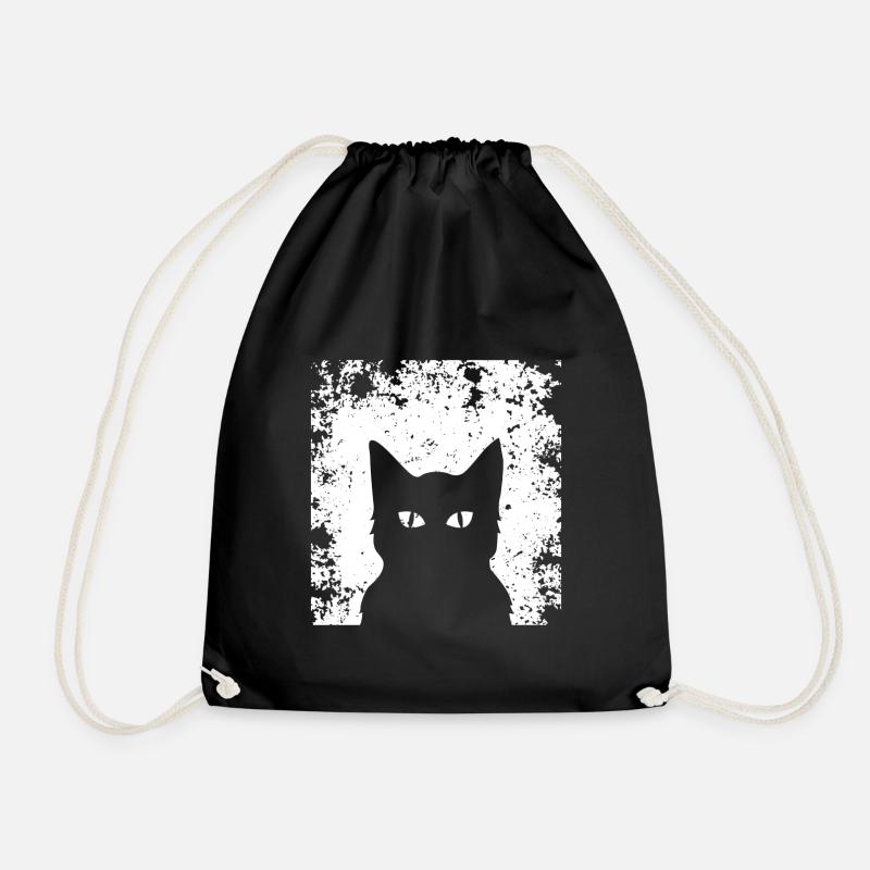 Tolle Katzen Silhouette ! Geschenkidee Katze - Turnbeutel - Schwarz