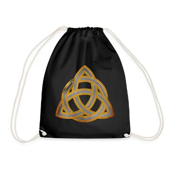 Noeud celtique 3 - or antique d'argent - Sac de sport léger - noir - Devant