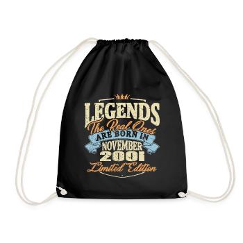 Echte Legenden werden im November 2001 geboren - Turnbeutel - Schwarz - Vorne