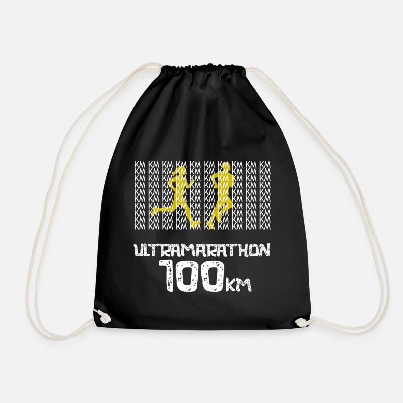 Ultramarathon 100 kilometers Ultralaufen Gift - Drawstring Bag - black