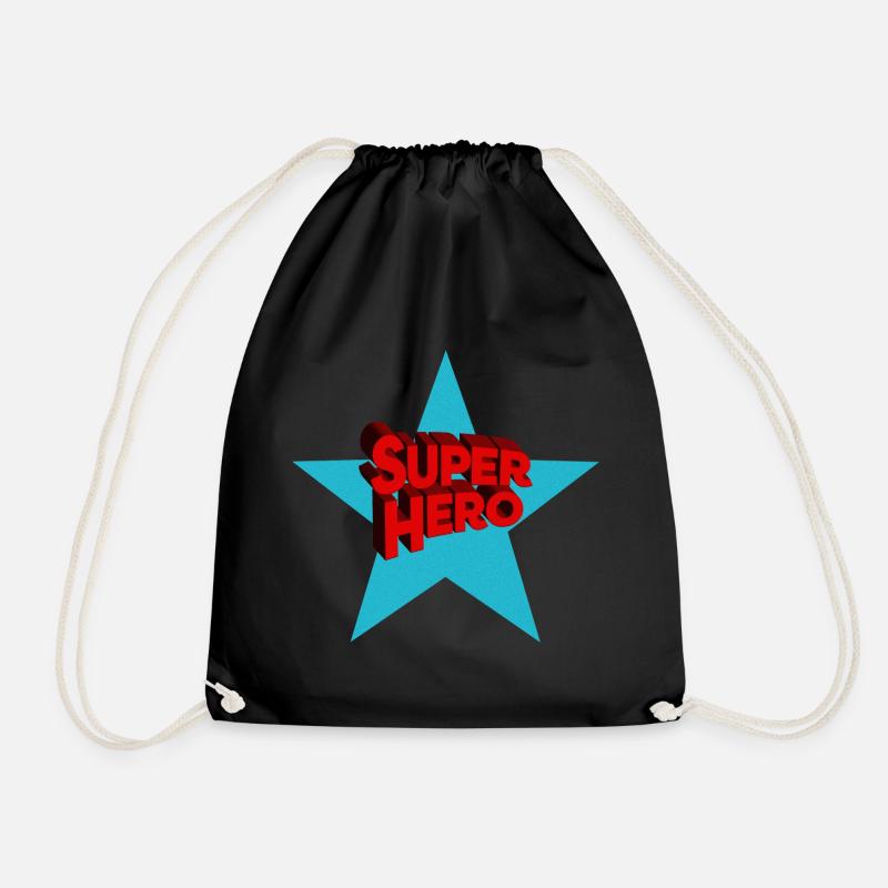 Superhero superheroes - Drawstring Bag - black