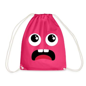 Terrified face - Comic - Drawstring Bag - fuchsia - Front