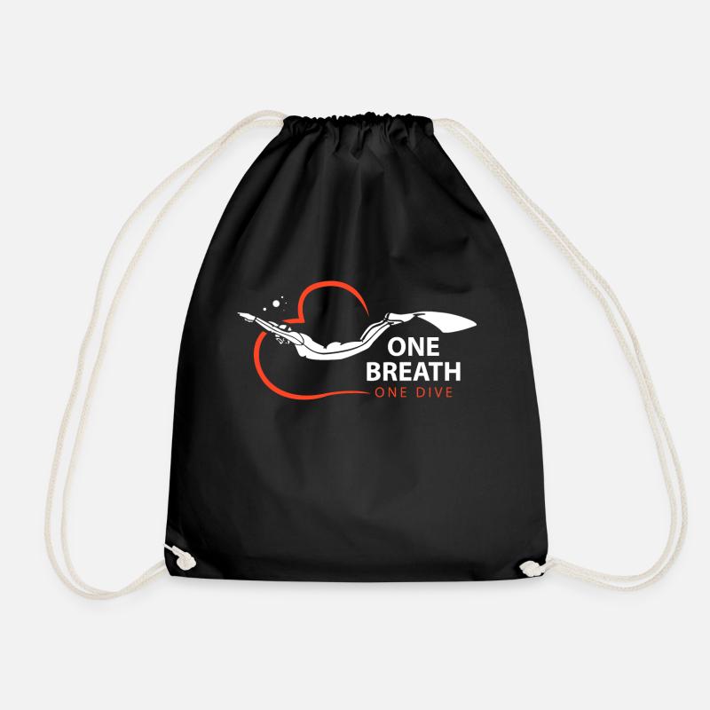 Apnoe Tauchen Shirt & Geschenkidee - Turnbeutel - Schwarz