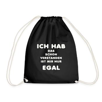 Saying Proverbs Understanding Funny Funny Gift - Drawstring Bag - black - Front