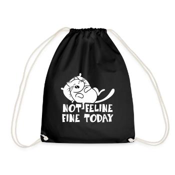Cat Kitten Puss Kitten Pet Sick Gift - Drawstring Bag - black - Front