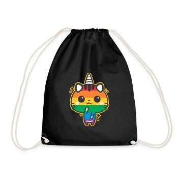 Chat de licorne de chat cadeau de caticor - Sac de sport léger - noir - Devant