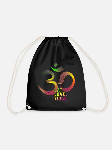 eat. love. yoga. - Turnbeutel - Schwarz
