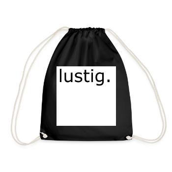 Funny Wordplay Typography - Drawstring Bag - black - Front