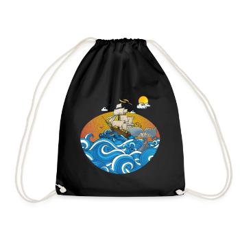 Beach - Drawstring Bag - black - Front