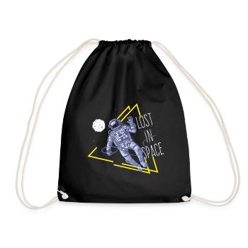 Spruch Sprüche Geschenk Lost in Space - Turnbeutel - Schwarz - Vorne