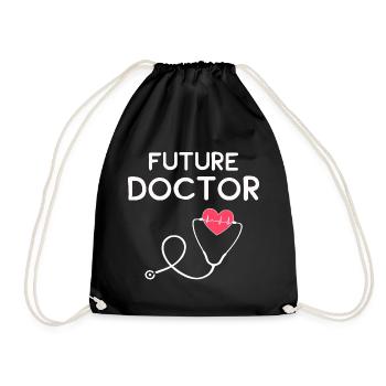 Future Doctor - Doctor Student Gift - Drawstring Bag - black - Front