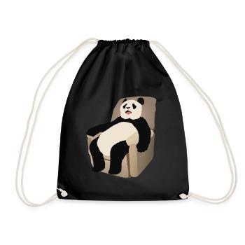 Panda sur le fauteuil - Sac de sport léger - noir - Devant