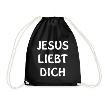 JESUS LIEBT DICH - Turnbeutel - Schwarz - Vorne