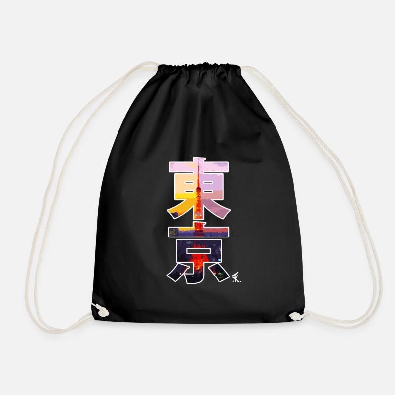 Tokyo - Drawstring Bag - black