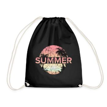 Summer beach sea gift idea - Drawstring Bag - black - Front