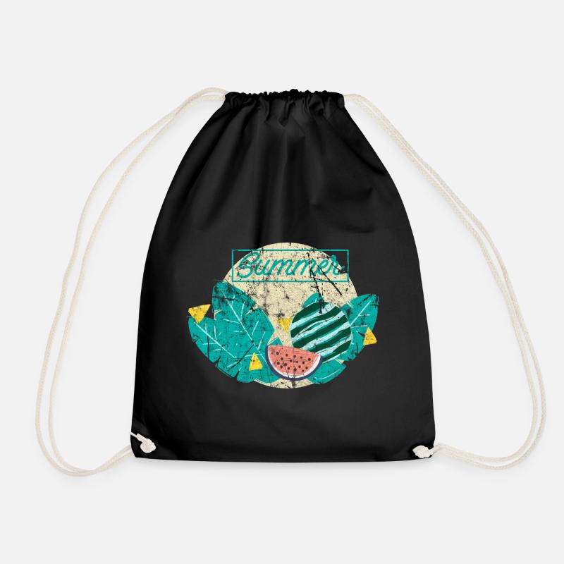 Tropical tropics palms gift idea - Drawstring Bag - black