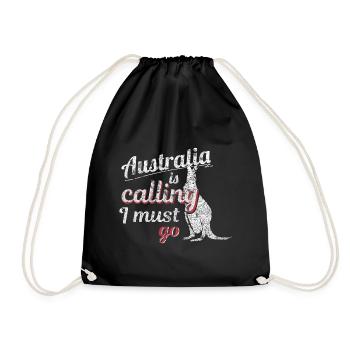 Australia - Drawstring Bag - black - Front
