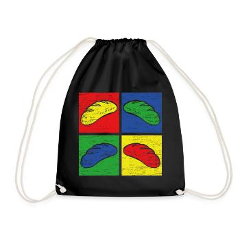 bread - Drawstring Bag - black - Front