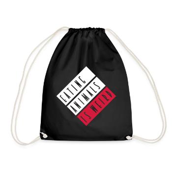 EATING ANIMALS IS WEIRD - stripes - Drawstring Bag - black - Front
