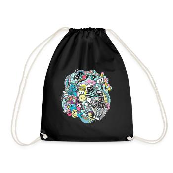 Graffiti city - Drawstring Bag - black - Front