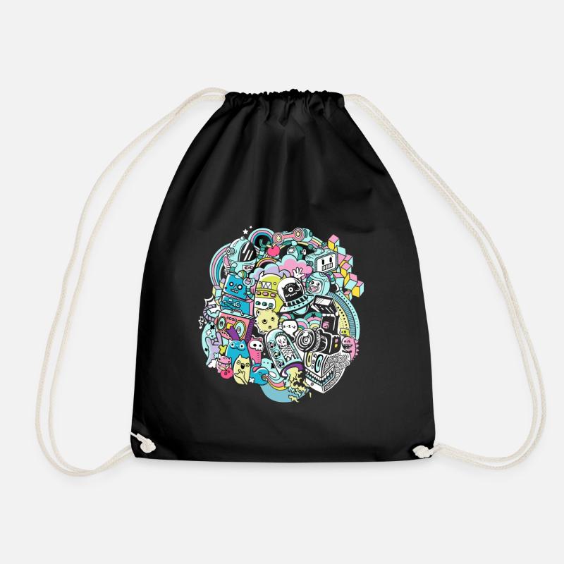 Graffiti city - Drawstring Bag - black