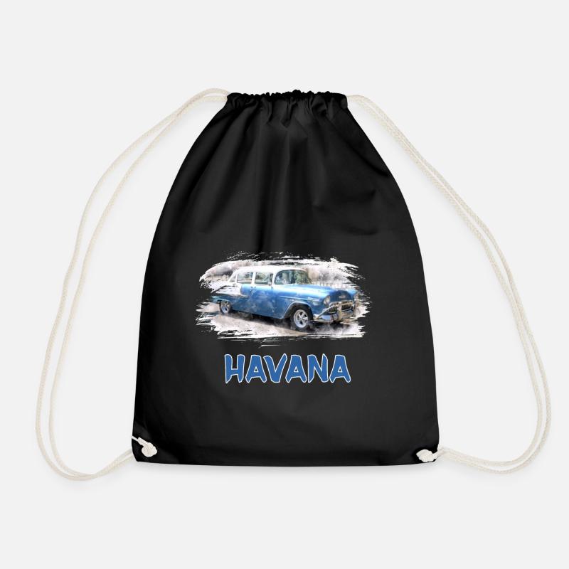Havanna Oldtimer / Geschenk Karibik Havana Kuba - Turnbeutel - Schwarz