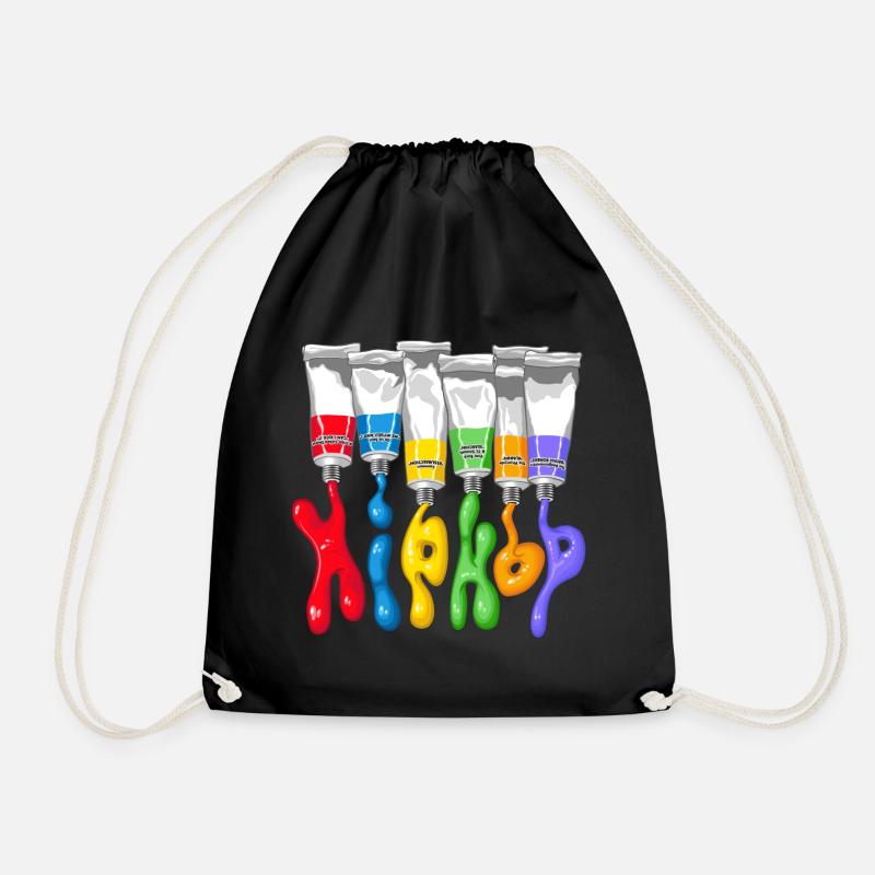 Hip hop paint tubes - Drawstring Bag - black