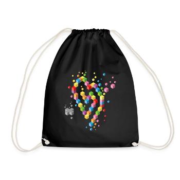 Geek Heart - Drawstring Bag - black - Front