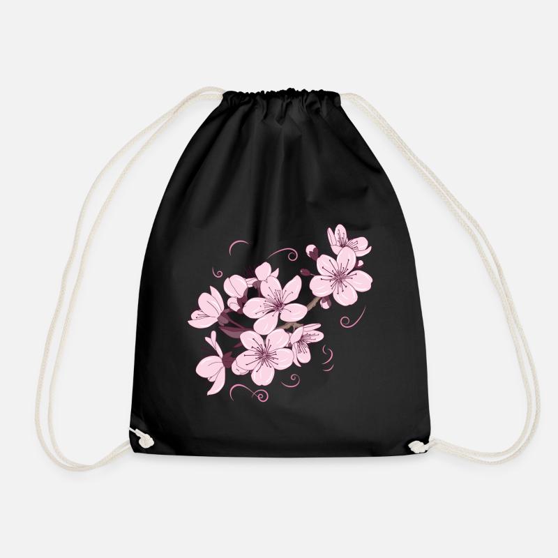 Blume Japanisch Cooles Geschenk - Turnbeutel - Schwarz