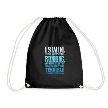 FUNNY SWIMMING MEET! GIFT IDEA - Drawstring Bag - black - Front