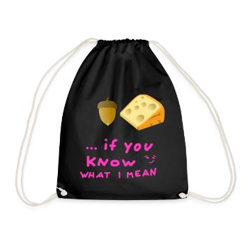Acorn Cheese Youth Word Acorn Cheese Hygiene Body - Drawstring Bag - black - Front